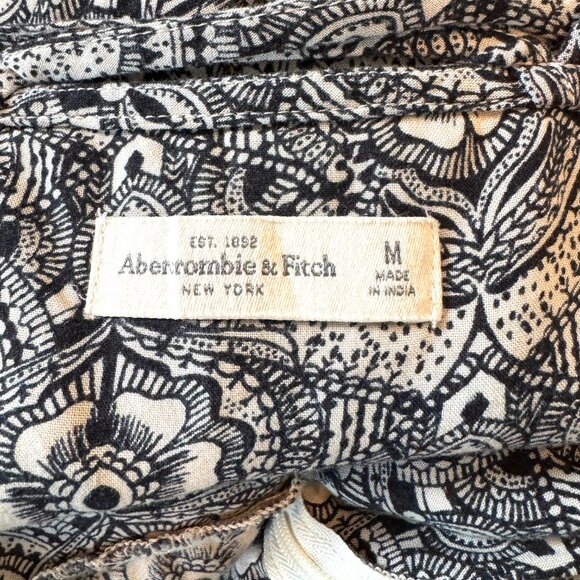 Abercrombie & Fitch Y2K Black & White Floral Mini Dress Strappy Fit & Flare - Picture 10 of 12